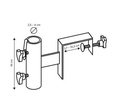 Platinum Balkonklem 7790, Top railing 11cm, Ø38mm