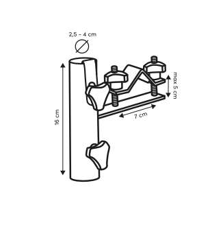 Platinum Balkonklem 7792, Horizontal round railing, Ø38mm