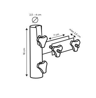 Platinum Balkonklem 7796, Vertical flat railing, Ø38mm