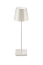 Glimm alu beige oplaadbare tafellamp mini