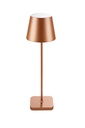 Glimm alu brown oplaadbare tafellamp mini